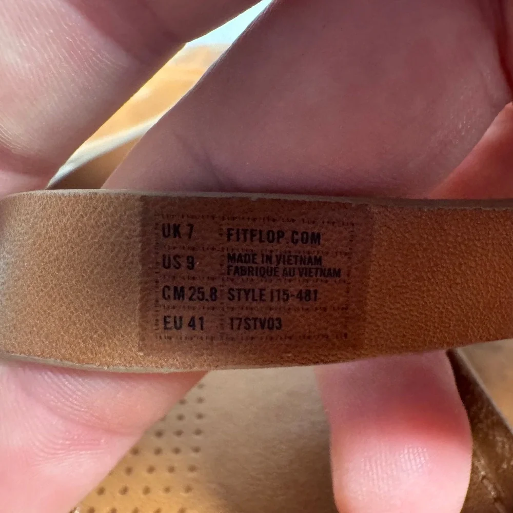 FitFlop I15-481 Women Tan Leather Suede Strappy Comfort Sandals US 9 EU 41